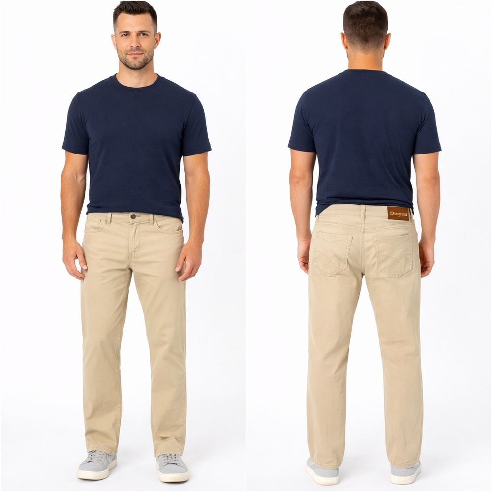 Robert Graham Jeans Mens 36 x 29 Slim Jim Tan Khaki Cotton 5 Pocket Pants Casual